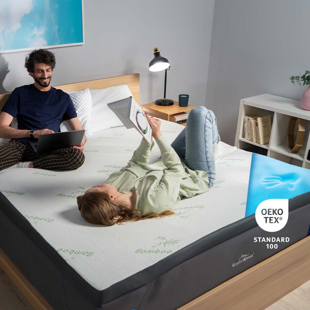 Premium Plus Komfort Topper - Surmatelas avec mousse à mémoire de forme en gel